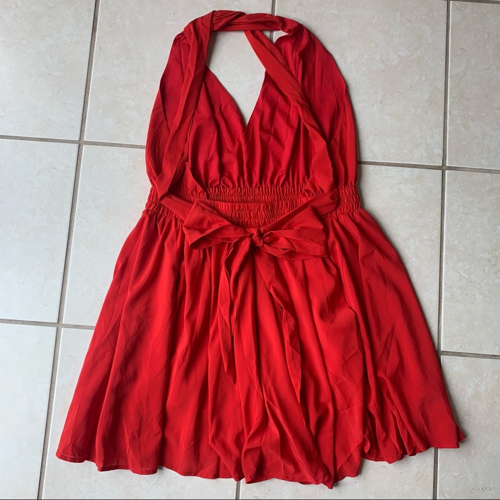 • NEW! Deep V Tie Back Mini Dress • - Picture 11 of 16